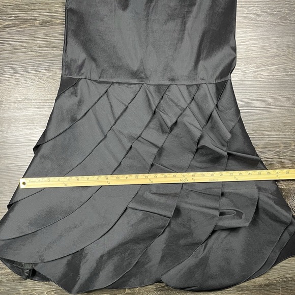 VTG XSCAPE by Joanna Chen Strapless Tiered Ruffle Mermaid Maxi Dress Black SZ 8 - Picture 10 of 13